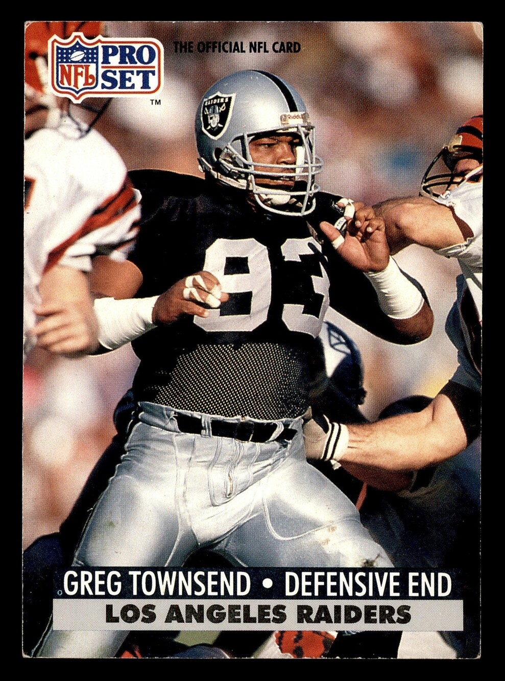 1991 Pro Set Greg Townsend Football Card #195 Los Angeles Raiders